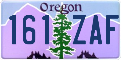 OR license plate 161ZAF