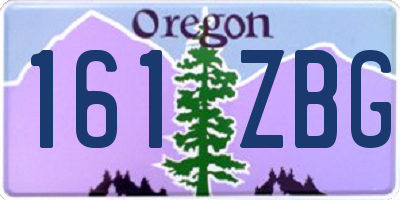 OR license plate 161ZBG
