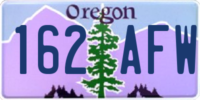 OR license plate 162AFW
