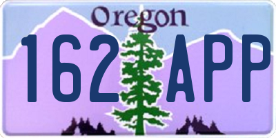 OR license plate 162APP