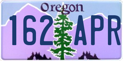OR license plate 162APR