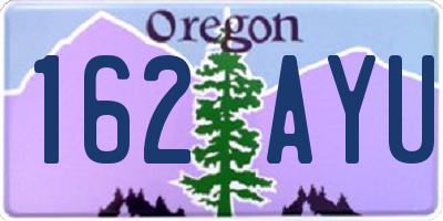 OR license plate 162AYU