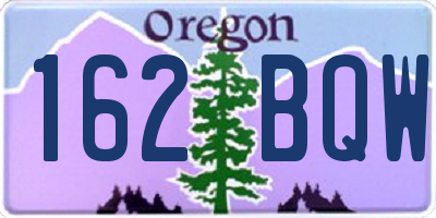 OR license plate 162BQW