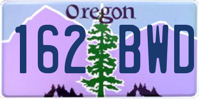 OR license plate 162BWD