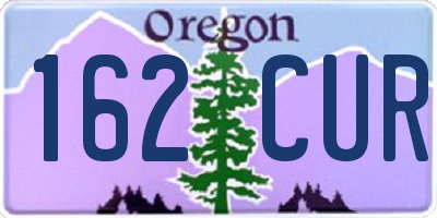 OR license plate 162CUR
