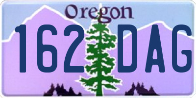 OR license plate 162DAG