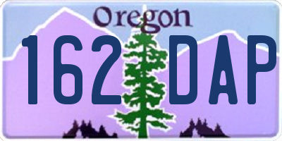 OR license plate 162DAP