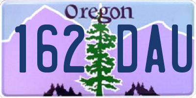 OR license plate 162DAU