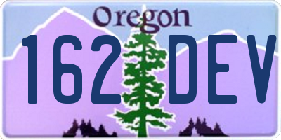 OR license plate 162DEV