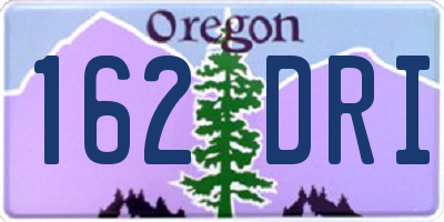 OR license plate 162DRI