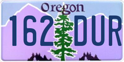 OR license plate 162DUR
