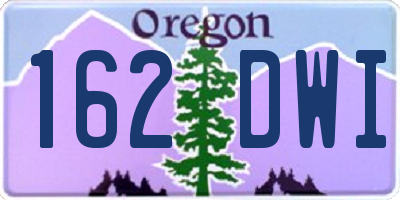 OR license plate 162DWI