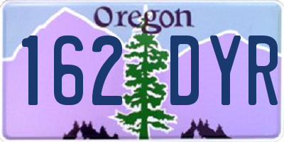 OR license plate 162DYR