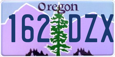 OR license plate 162DZX