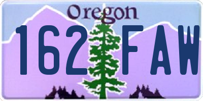 OR license plate 162FAW