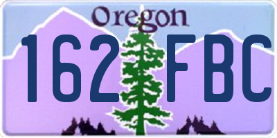 OR license plate 162FBC