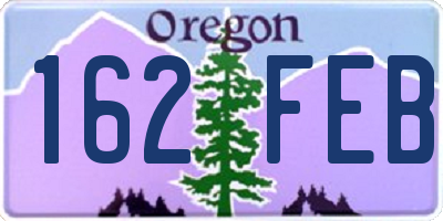 OR license plate 162FEB