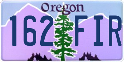 OR license plate 162FIR