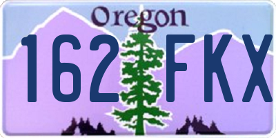 OR license plate 162FKX