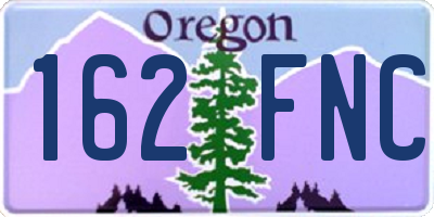 OR license plate 162FNC