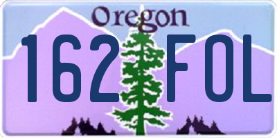 OR license plate 162FOL