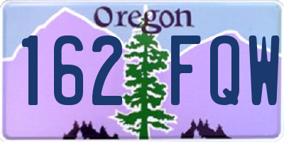 OR license plate 162FQW