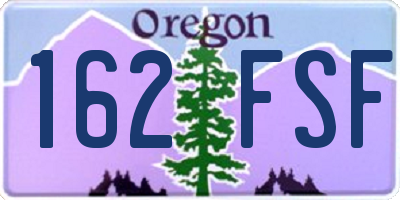 OR license plate 162FSF