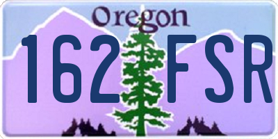 OR license plate 162FSR