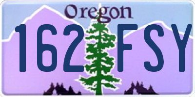 OR license plate 162FSY