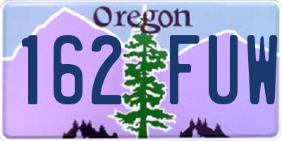 OR license plate 162FUW