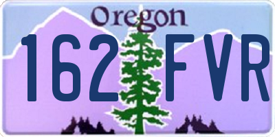OR license plate 162FVR