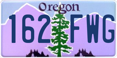 OR license plate 162FWG