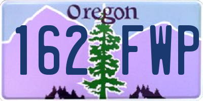 OR license plate 162FWP