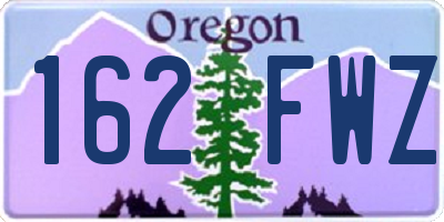 OR license plate 162FWZ