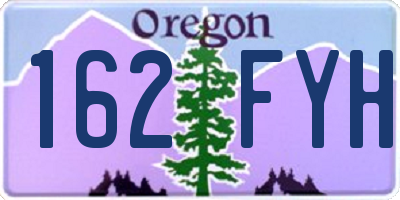 OR license plate 162FYH