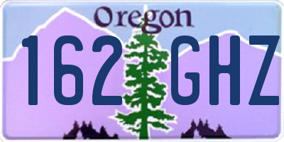 OR license plate 162GHZ