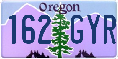 OR license plate 162GYR