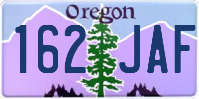 OR license plate 162JAF