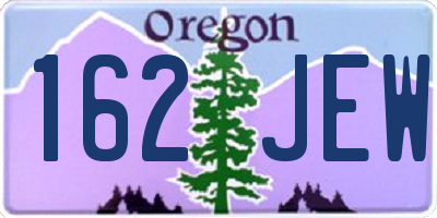 OR license plate 162JEW