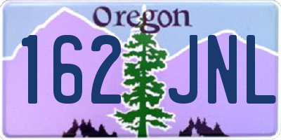 OR license plate 162JNL