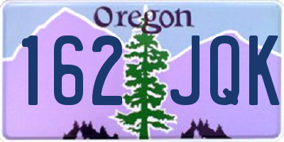 OR license plate 162JQK