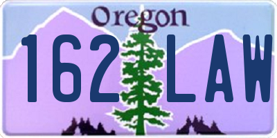 OR license plate 162LAW