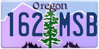 OR license plate 162MSB