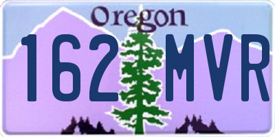 OR license plate 162MVR