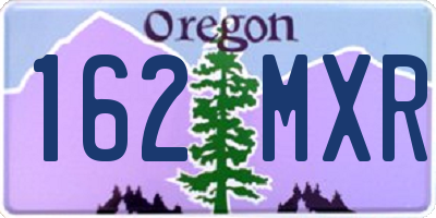 OR license plate 162MXR