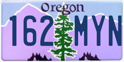 OR license plate 162MYN