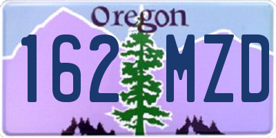 OR license plate 162MZD