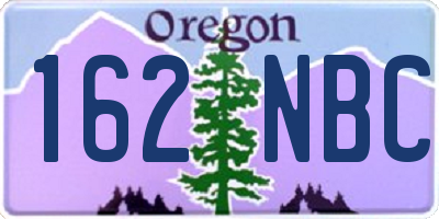 OR license plate 162NBC