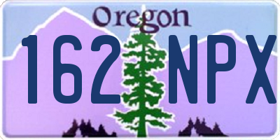 OR license plate 162NPX