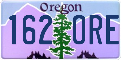 OR license plate 162ORE